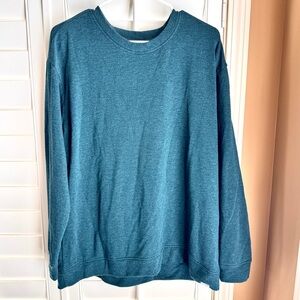 Orvis Men’s Teal Blue Crewneck Sweatshirt Large Modal Blend Classic Collection